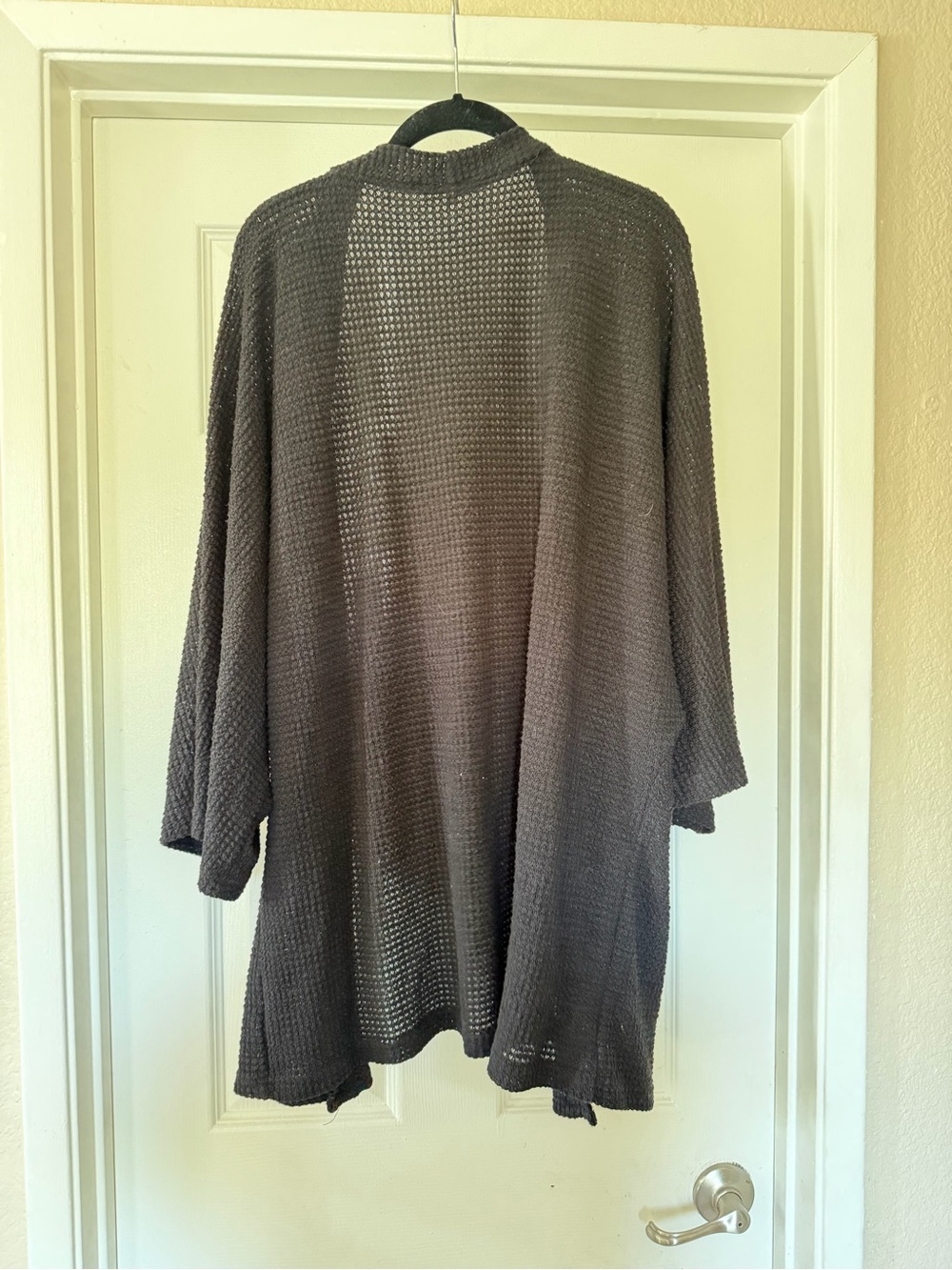 Open black Knit Long Cardigan - Picture 2 of 6